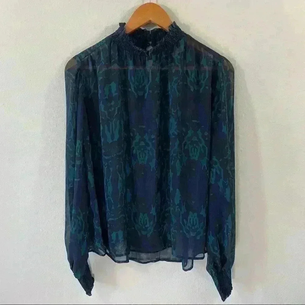 Asher sheer green and blue top - Picture 3 of 6